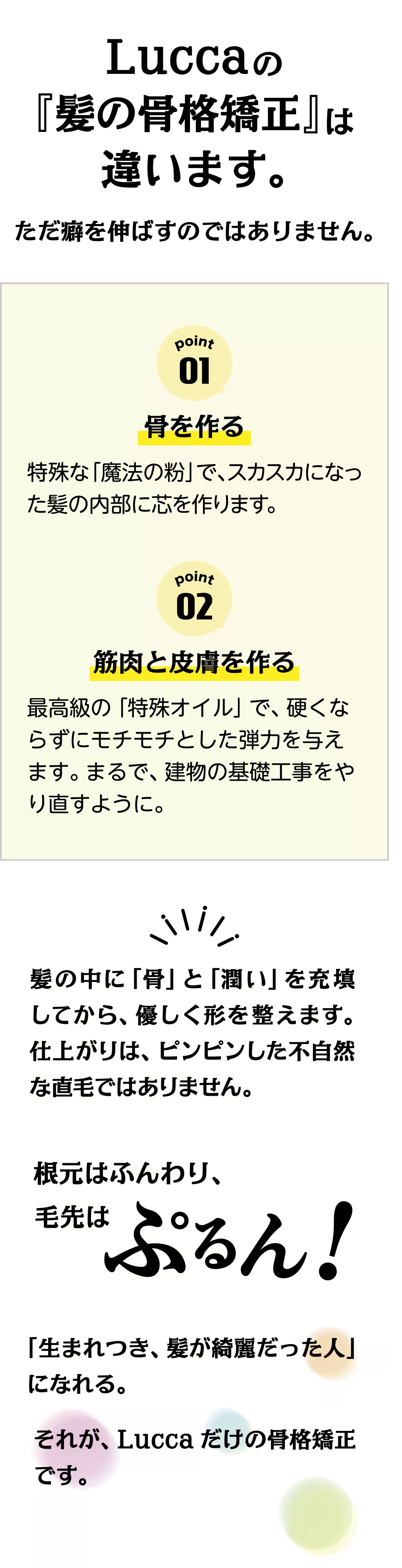 Lucca独自の『髪の骨格矯正』